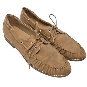 Tommy Bahama Mens Nahara Tan Moc Toe Boat Shoes Loafers Size 9.5 NWOB